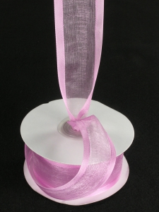 Organza Ribbon With Satin Edge , Rosy Mauve, 3/8 Inch x 25 Yards (1 Spool) SALE ITEM